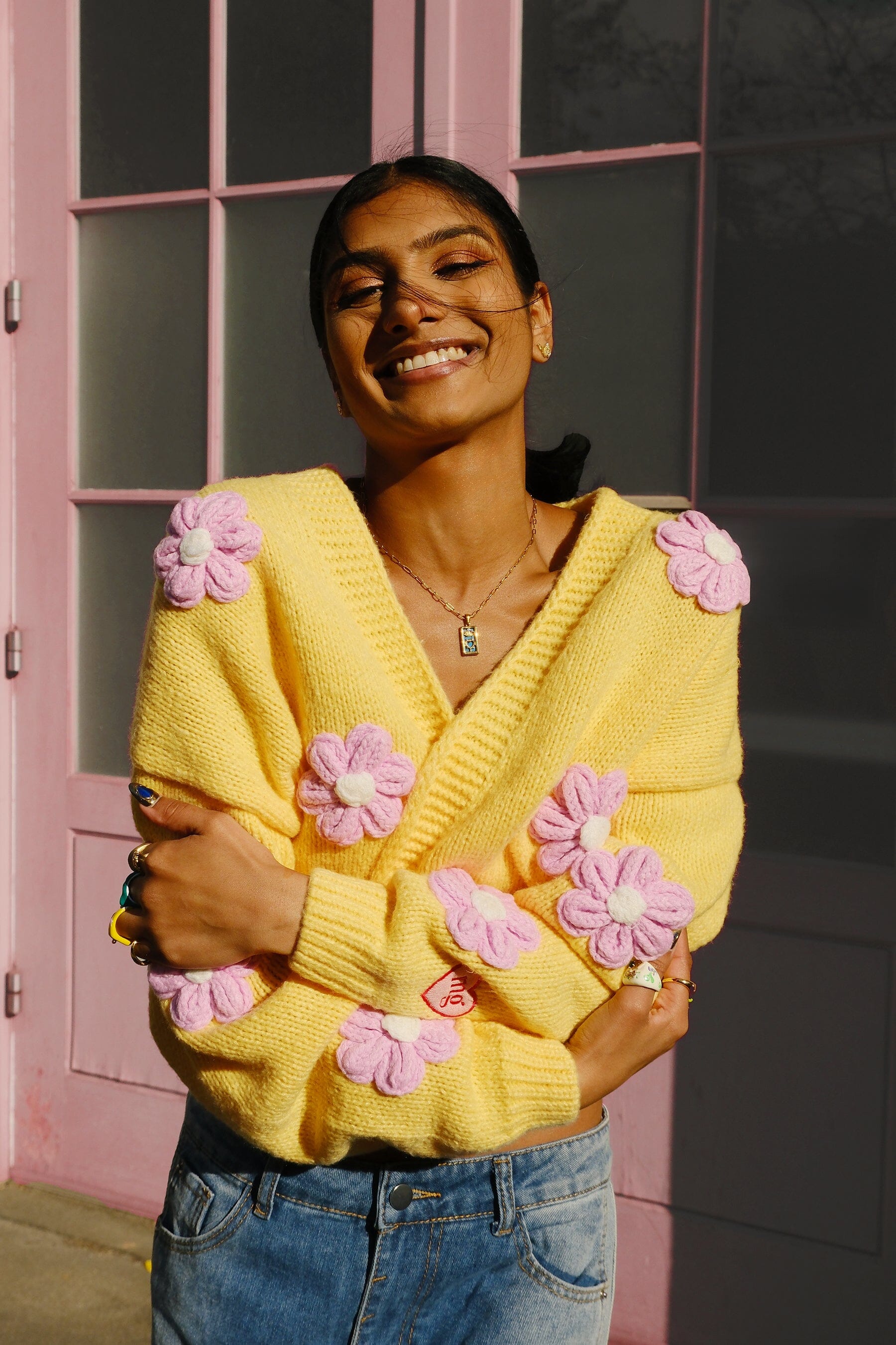 Flowers Follow the Sun Puff Yellow Cardigan | Shop Now | Mure + Grand