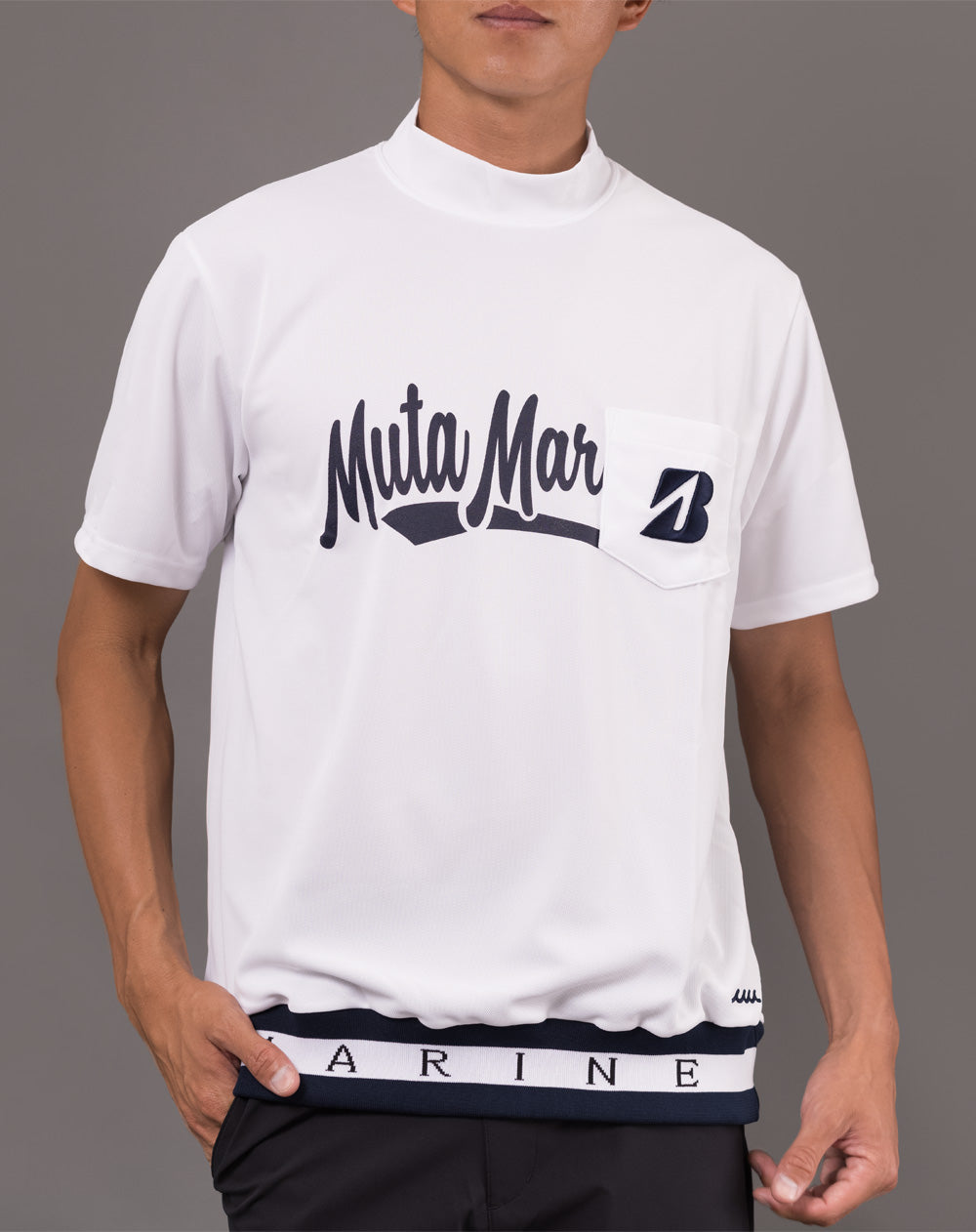 WEB限定］ブリヂストンゴルフ × muta MARINE ヘムリブモックネック