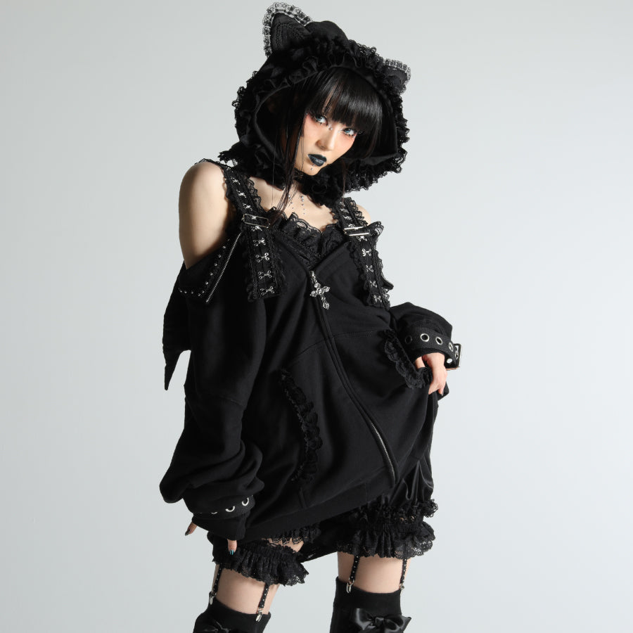 予約1ヶ月半]AKUMA NEKO DRESS PARKA (BLACK) – MAJOH
