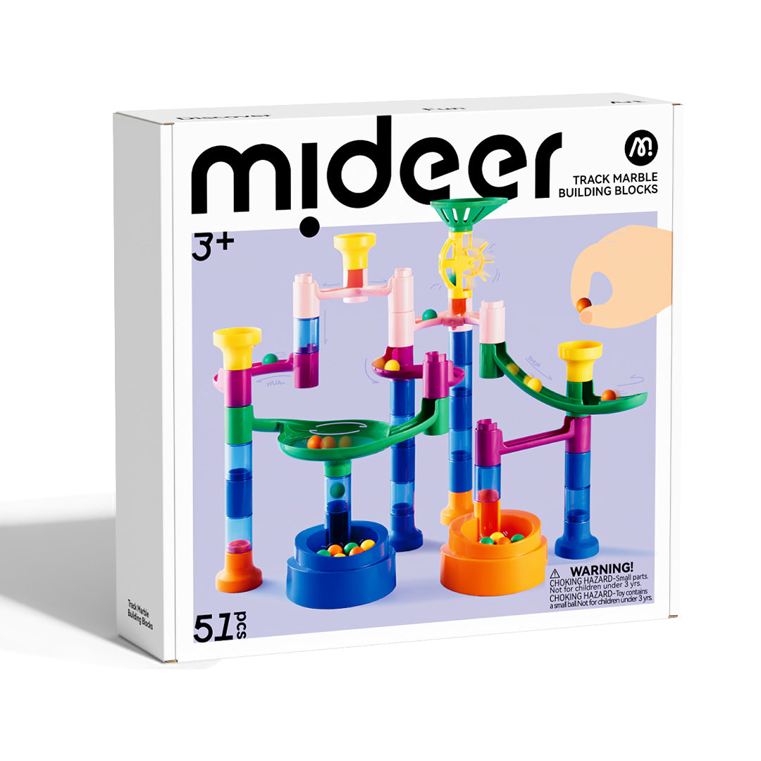 mideer Marble Run Building Blocks – 51p Track & Race Set | STEM