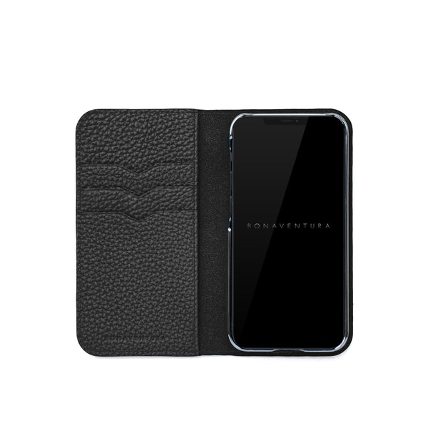 ダイアリーケース (iPhone 13 miniシュリンクレザー ブラック