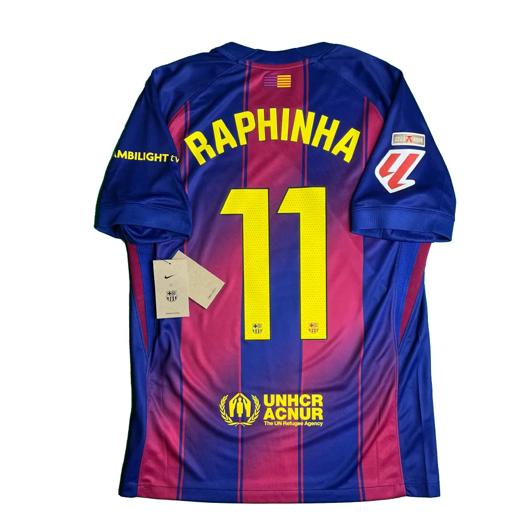 Barcelona 2025/26 Home Shirt - Raphinha #11 (La Liga Full Set