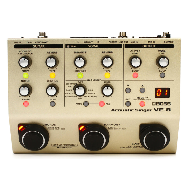 Boss VE8 Acoustic Singer Pedal – Motor City Guitar
