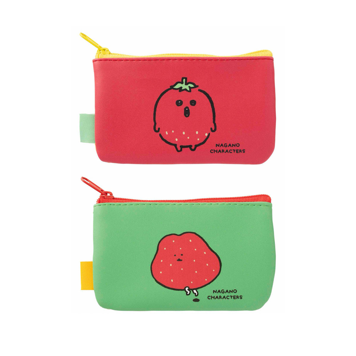 ナガノキャラクターズ 片面メッシュな2個セットポーチ（いちごコロッケ