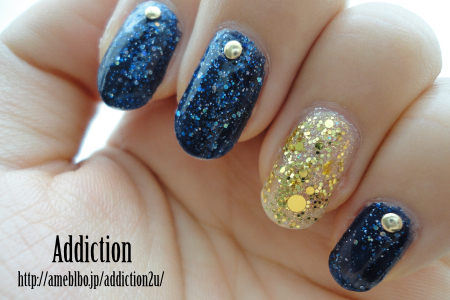 ネイビー×ゴールドのマリンネイル / Sumire のネイル - ネイルクルー