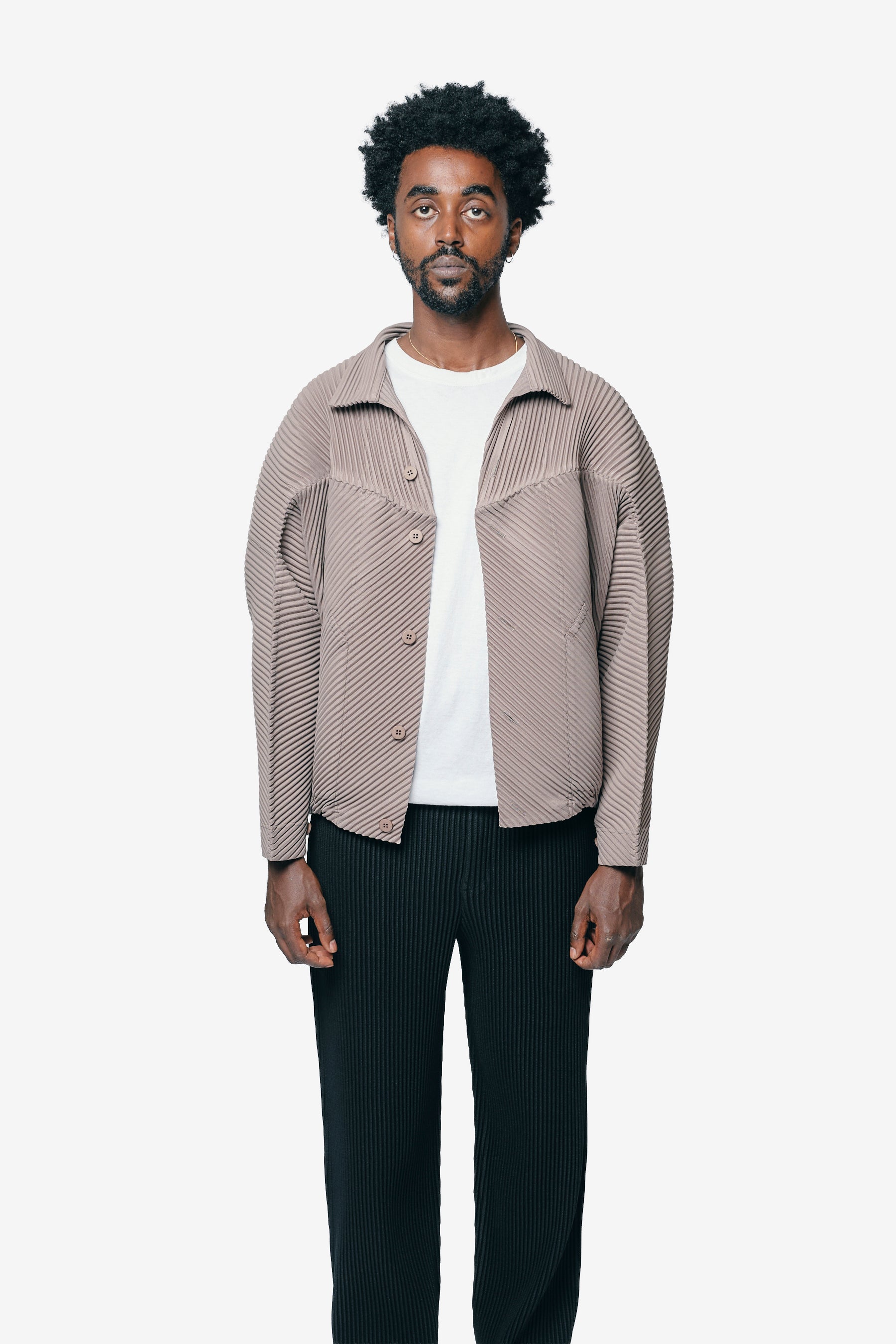 Monthly Colour September Pleated Jacket Riverside Gray HP58-JC091