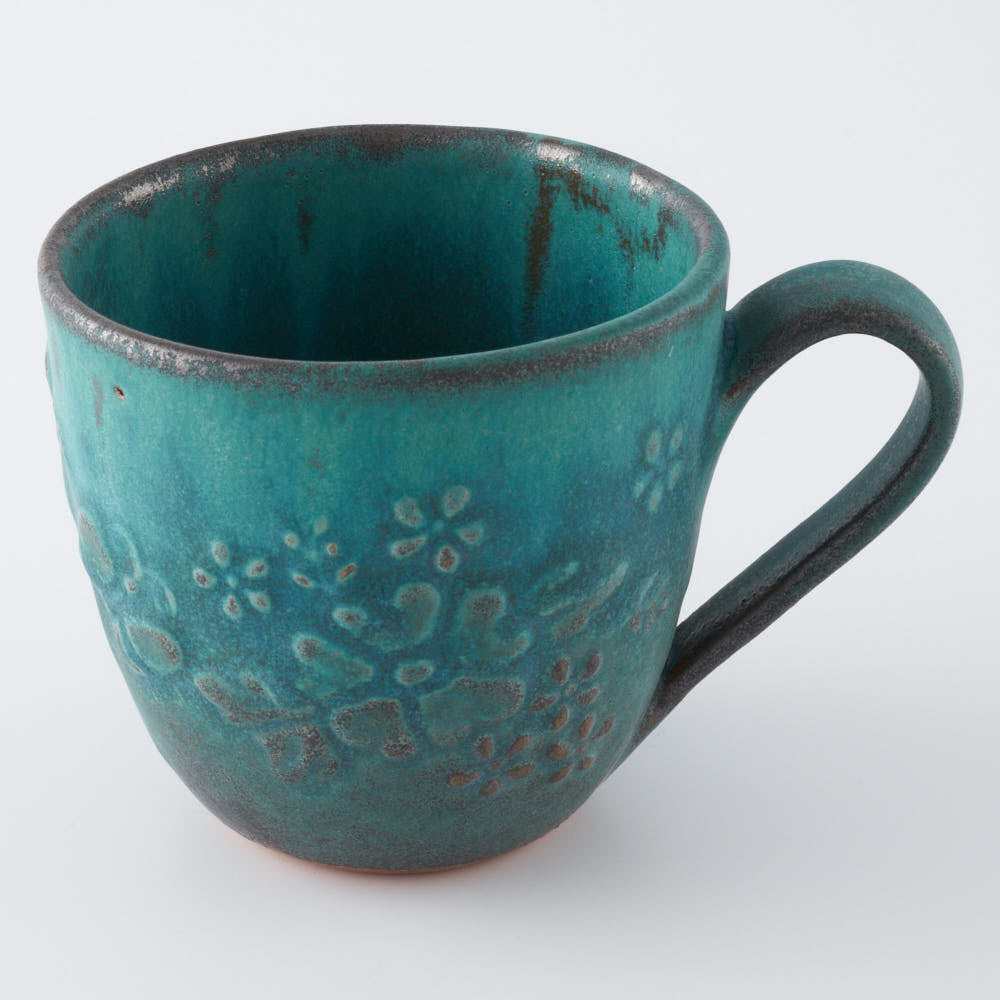益子焼 わかさま陶芸 ガーデンマグカップ ターコイズ ¥1,760 大人の焼き物