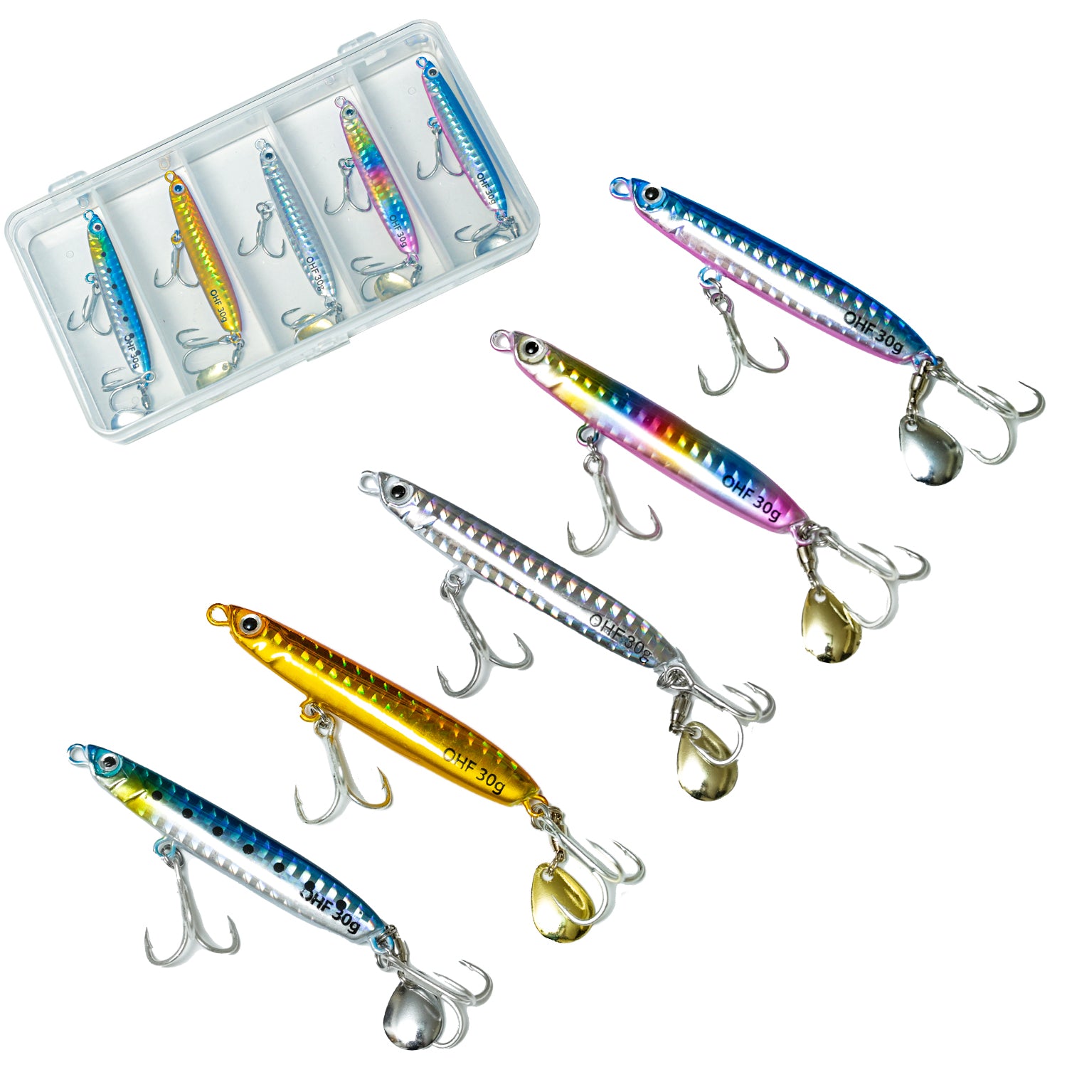 メタルジグ セット サーフ スピンテール ケース付き 5個セット