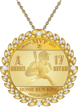 MLB公認 大谷翔平 MVP & ホームラン王 W受賞記念コインペンダント
