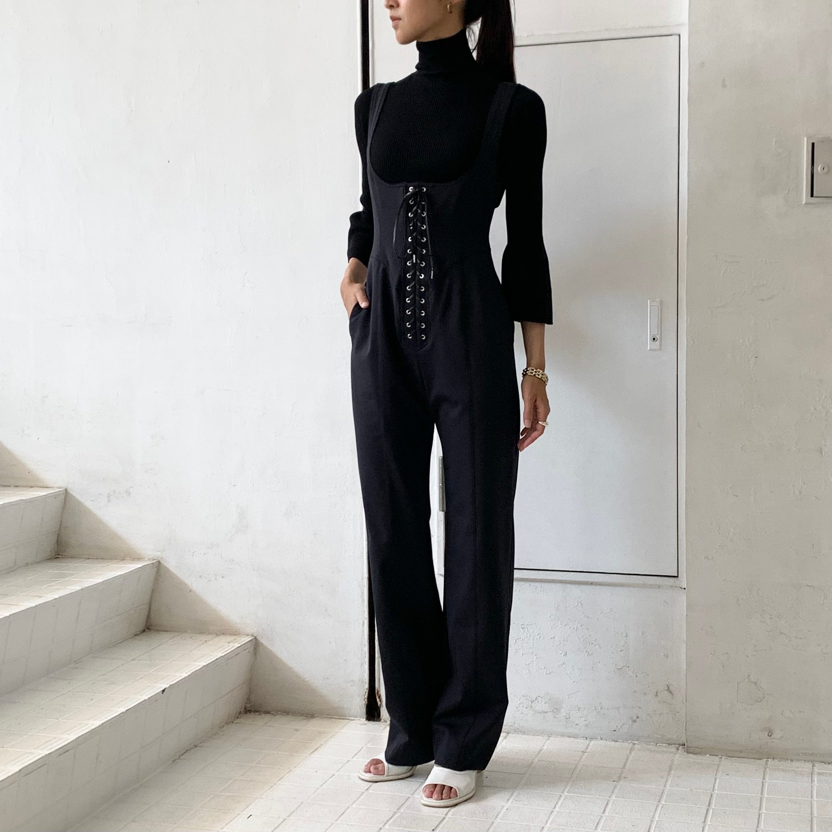 FETICO】NYLON JERSEY UNDERBUST JUMPSUIT / 【CFCL】 CUPRO RIB LONG