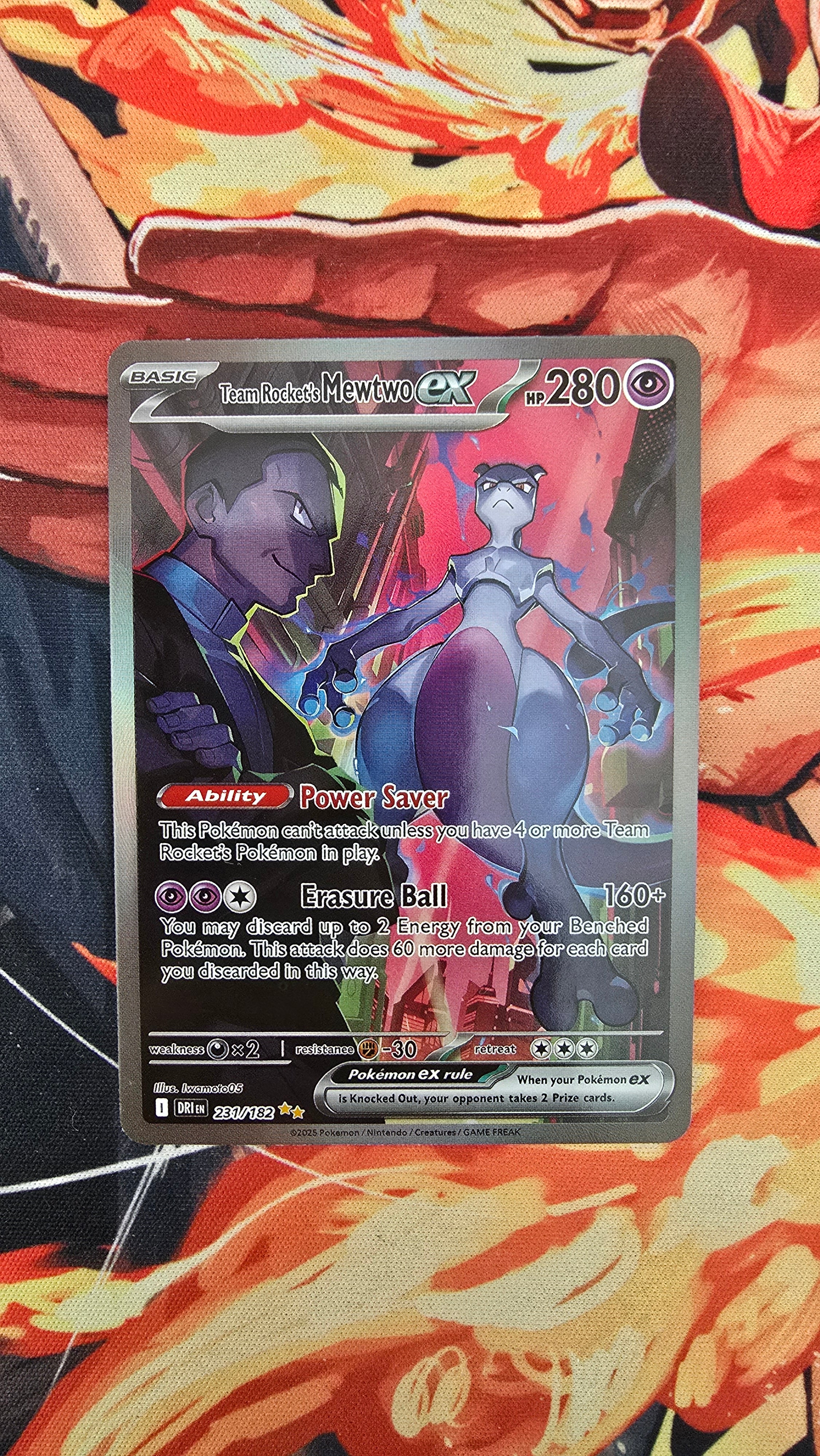 Team Rocket's Mewtwo ex 231/182 Sv10 Pokemon Card Destined Rivals