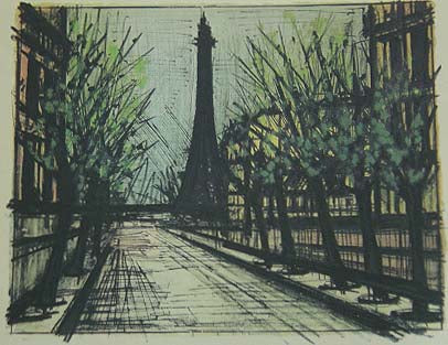 ベルナール・ビュッフェ ＜エッフェル塔＞パリより 1968年製作