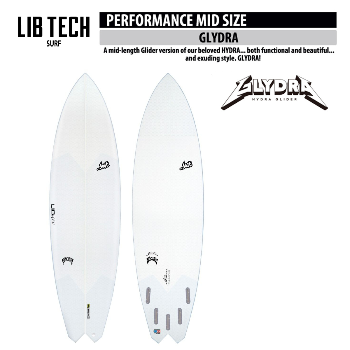 LIBTECH SURFBOARD GLYDRA 6'8