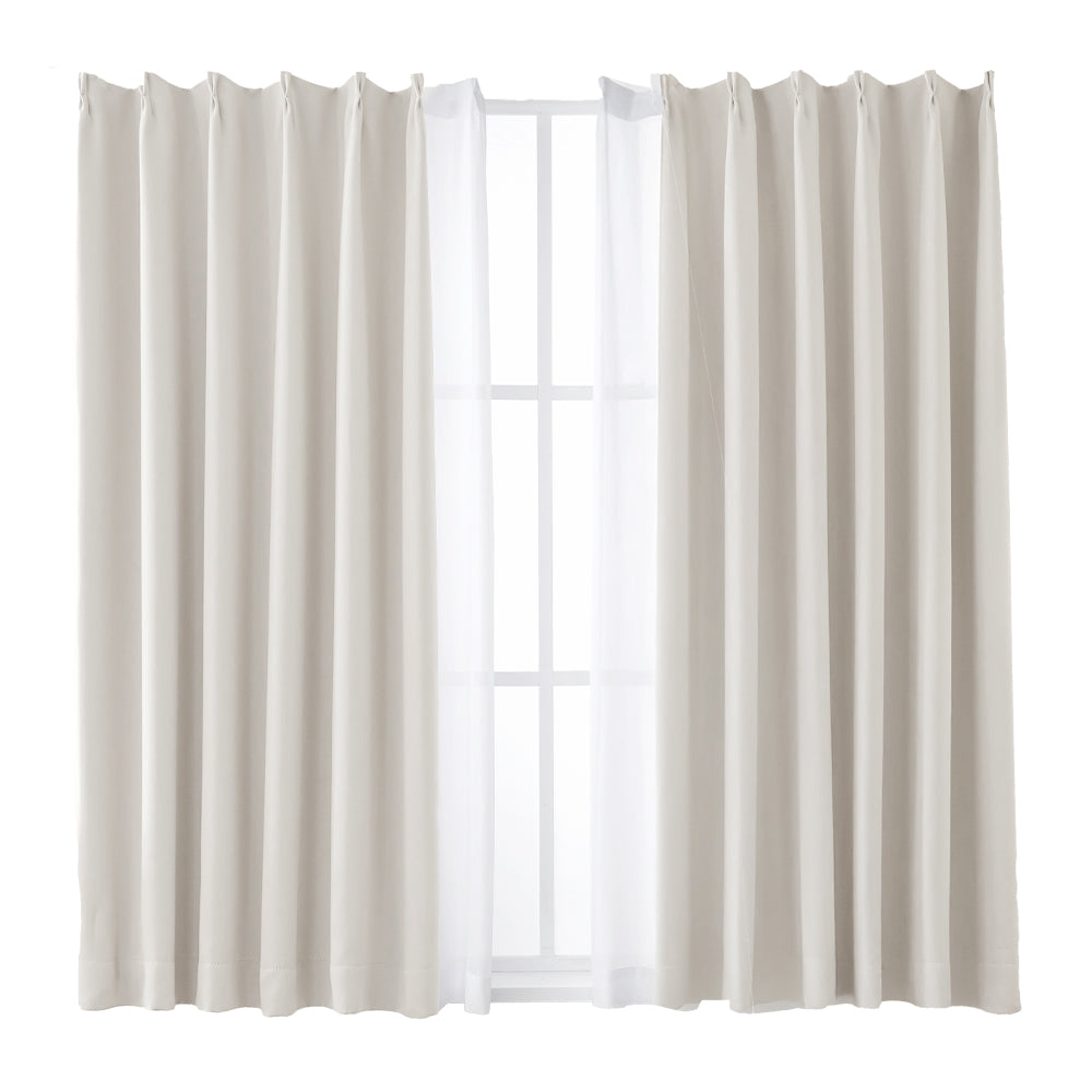 AIFY 1級 遮光カーテン 4枚セット(レース付) 幅150cm 丈135cm～230cm