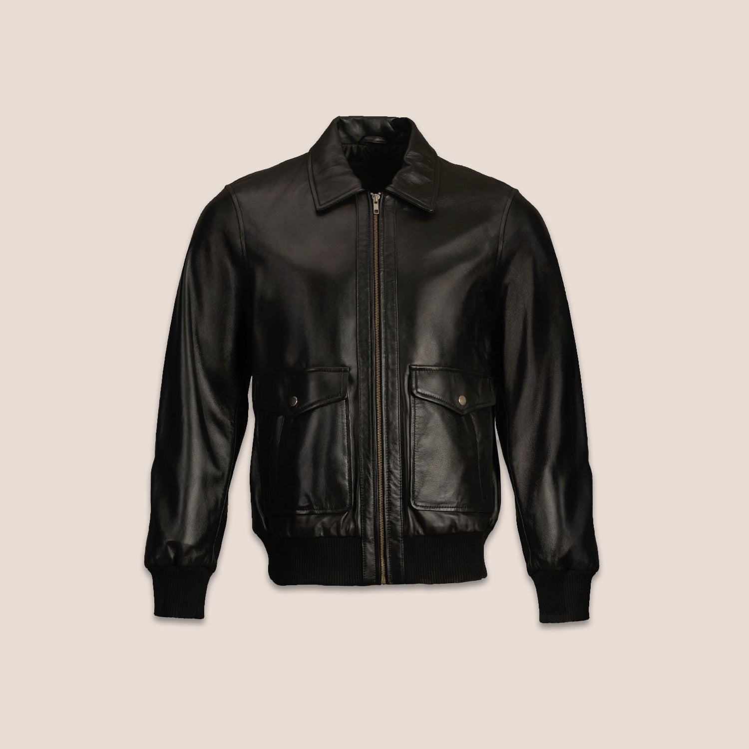 Tarnor Black Leather A-2 Jacket | AllStone Leather