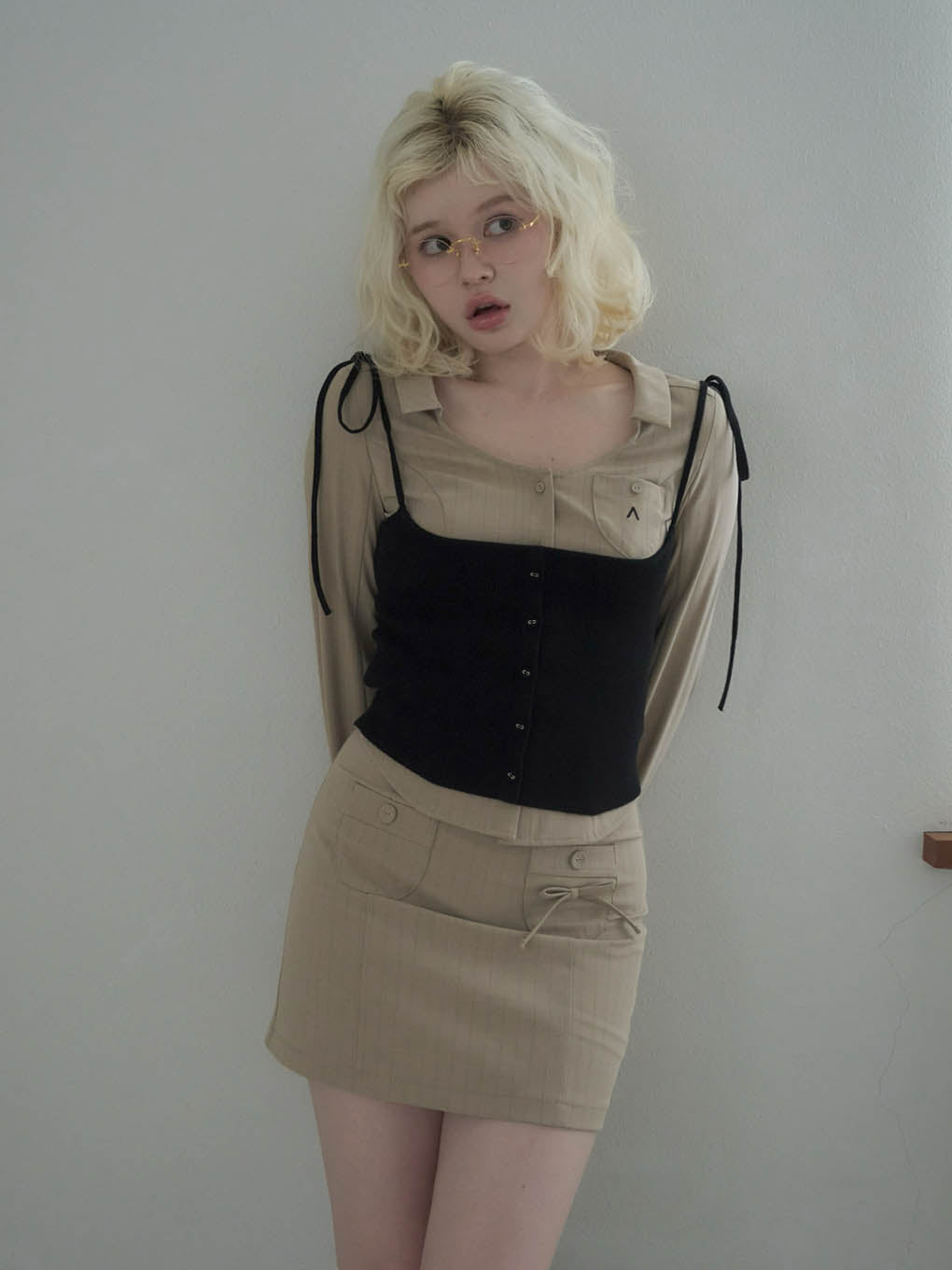 ANDMARY】Maya blouse knit set up