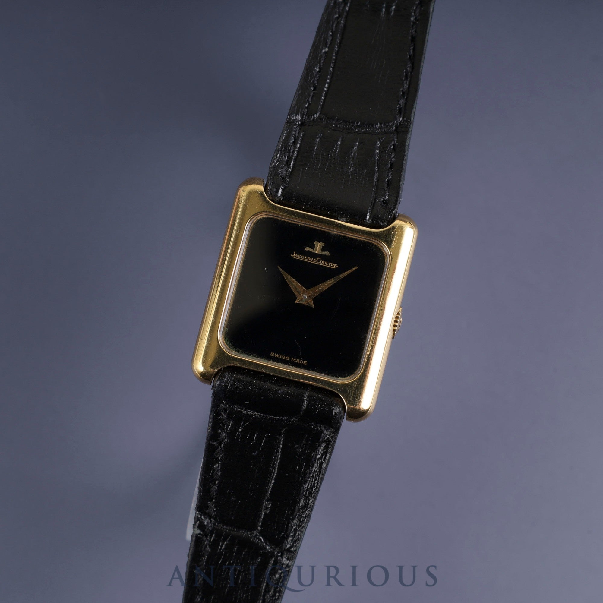 ジャガー・ルクルト スクエアケース 6141.21 手巻き 750YG 革 純正尾錠