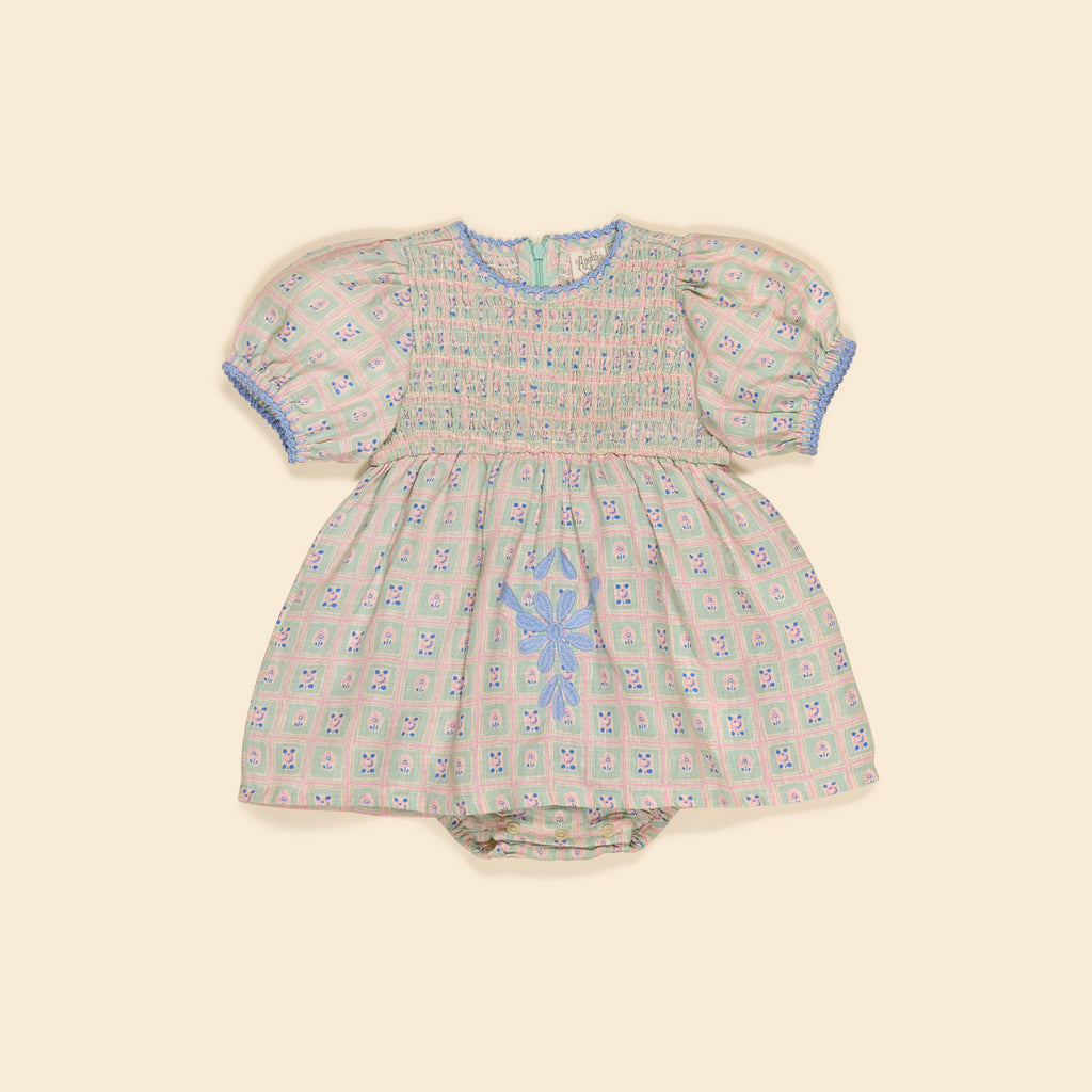 Cotton woven embroidered dress vintage inspired child. – Apolina