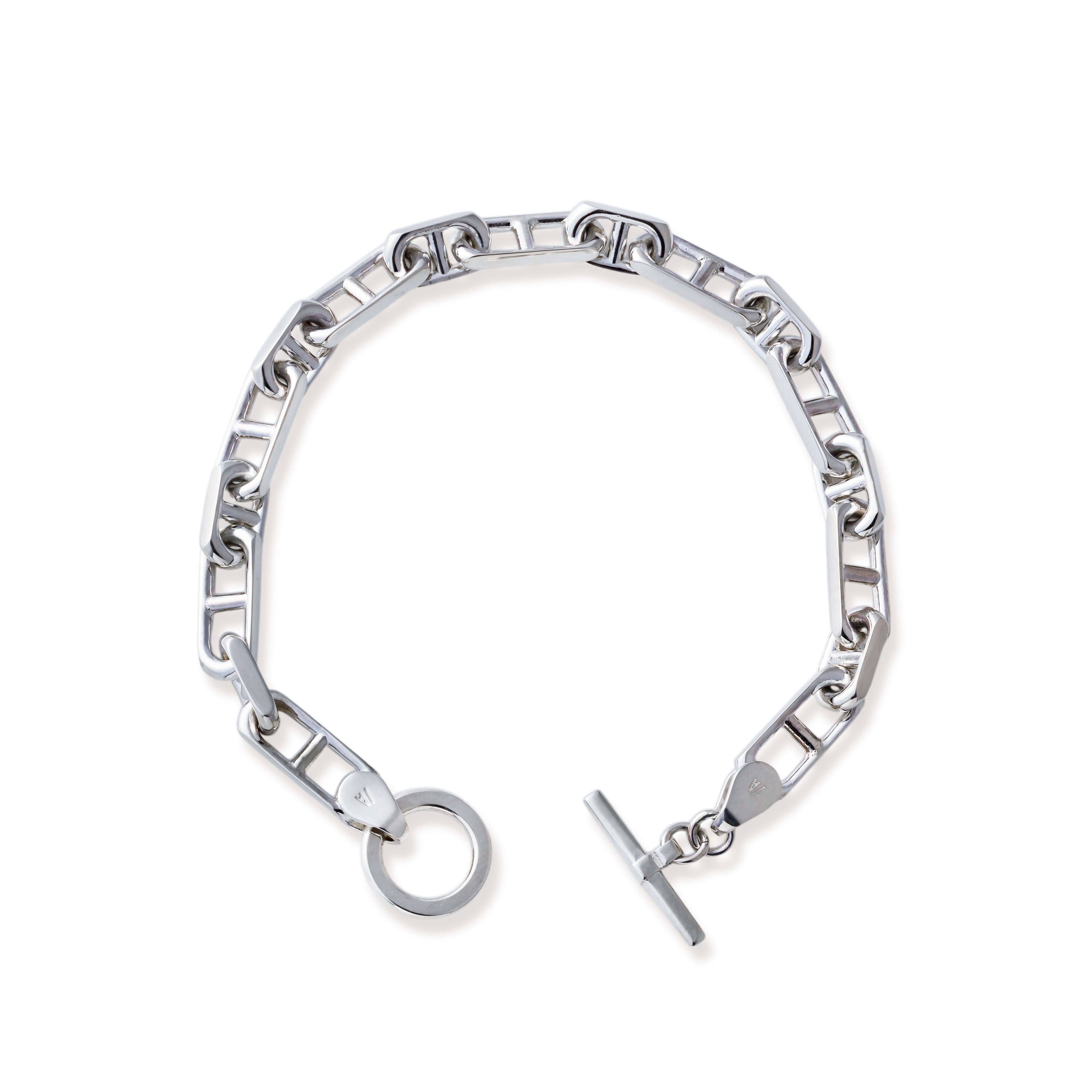 AQUA SILVER】カットアンカーブレスレット（ASB-068-Medium）