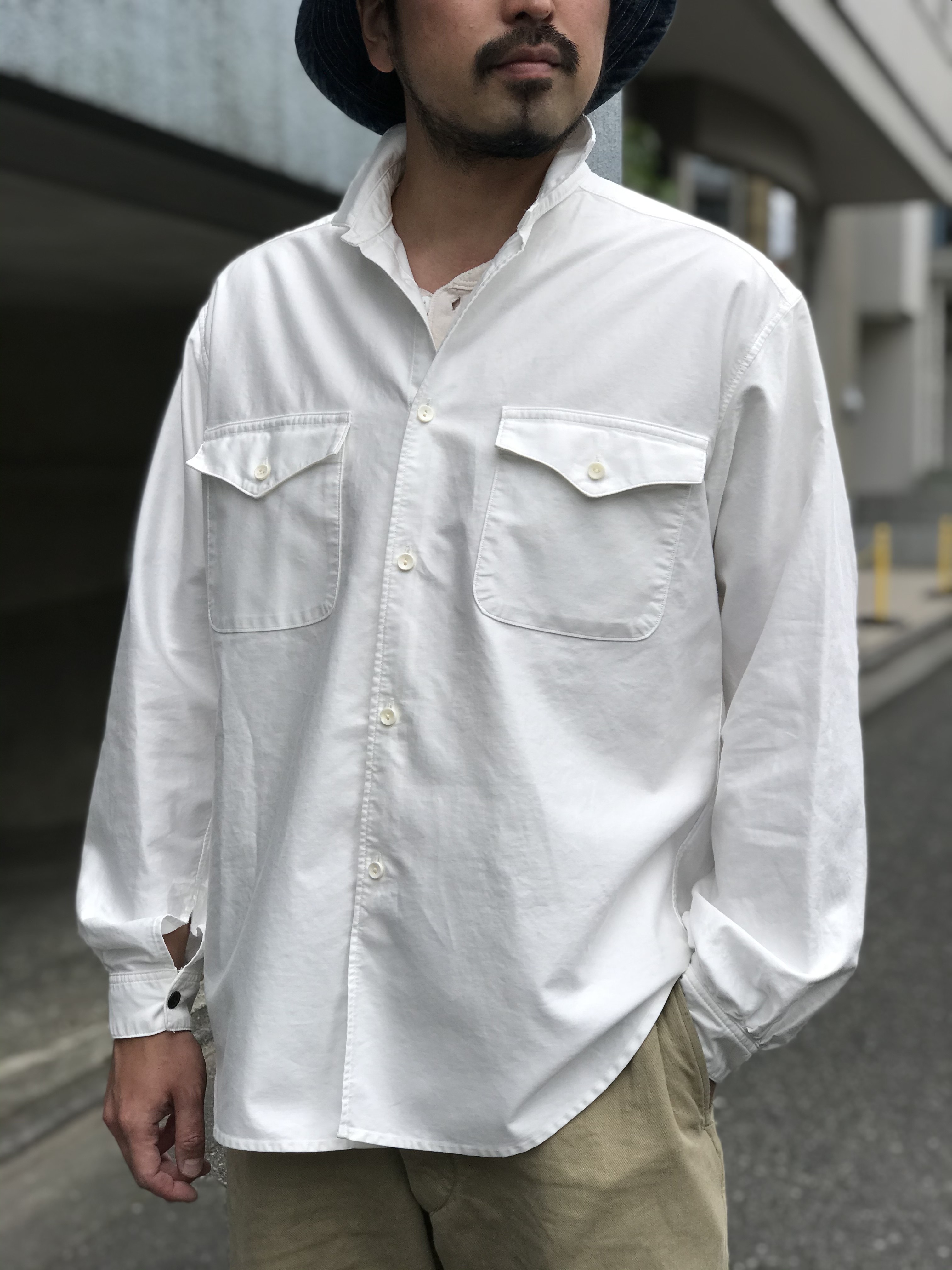 AUBERGE セルジュシャツ 42 フレンチヘリンボーン AUBERGE セルジュ