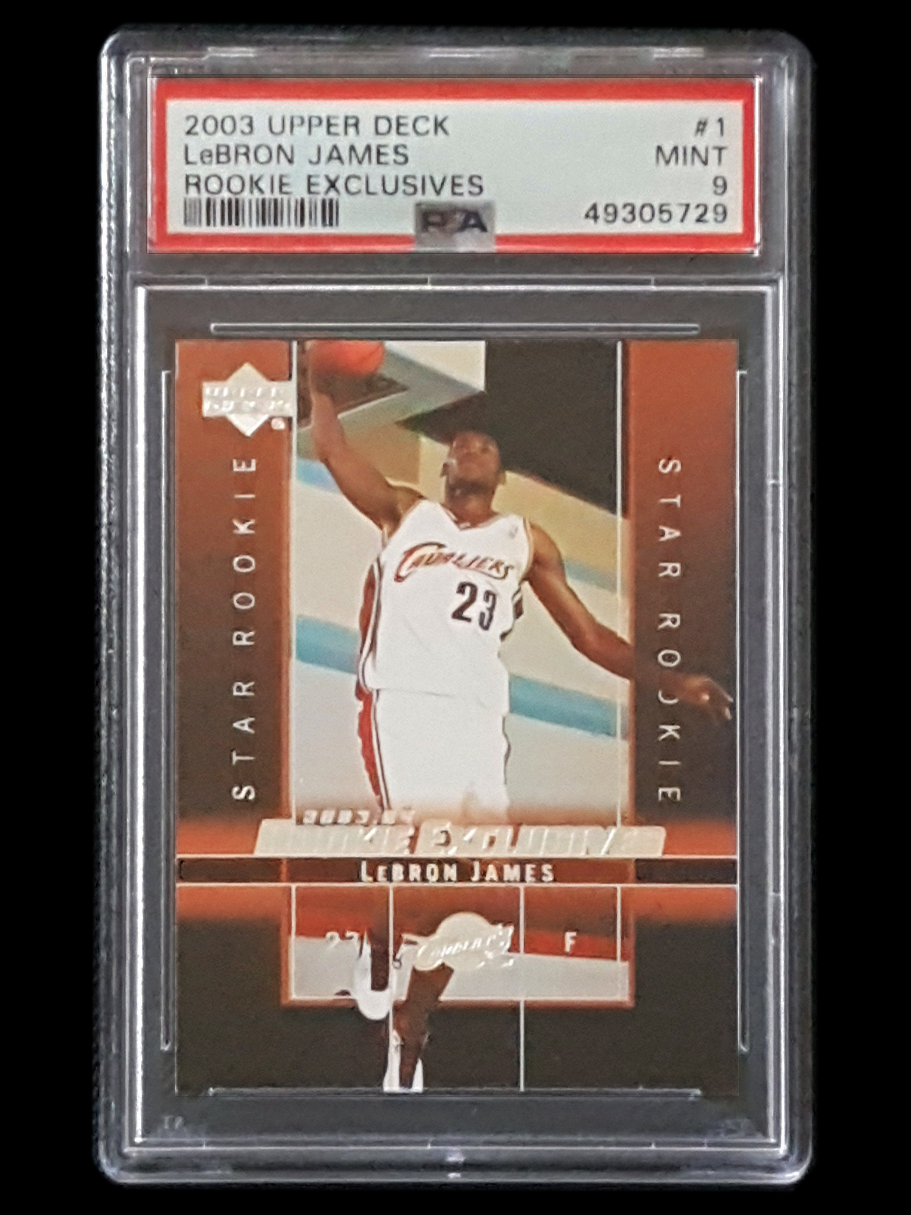 2003 Upper Deck Rookie Exclusives Lebron James Rookie RC #1 - PSA