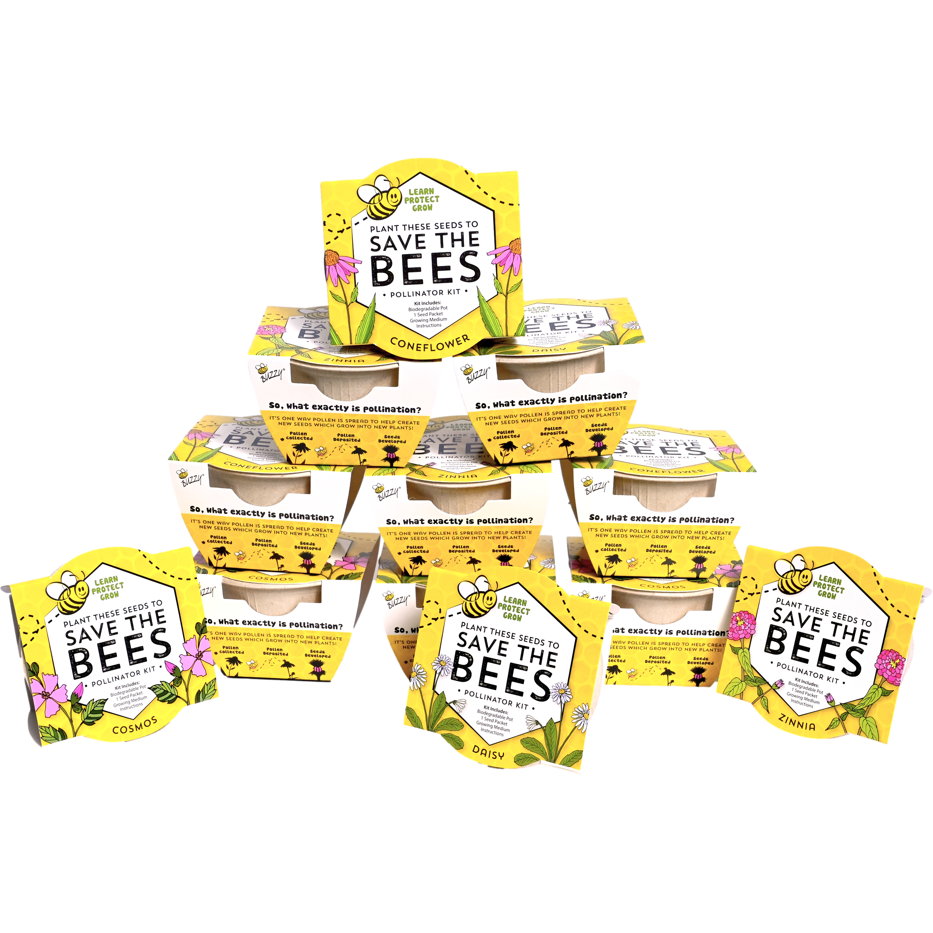 Save the Bees Wildflower Paper Cup Grow Kit | Assorted 12-pack