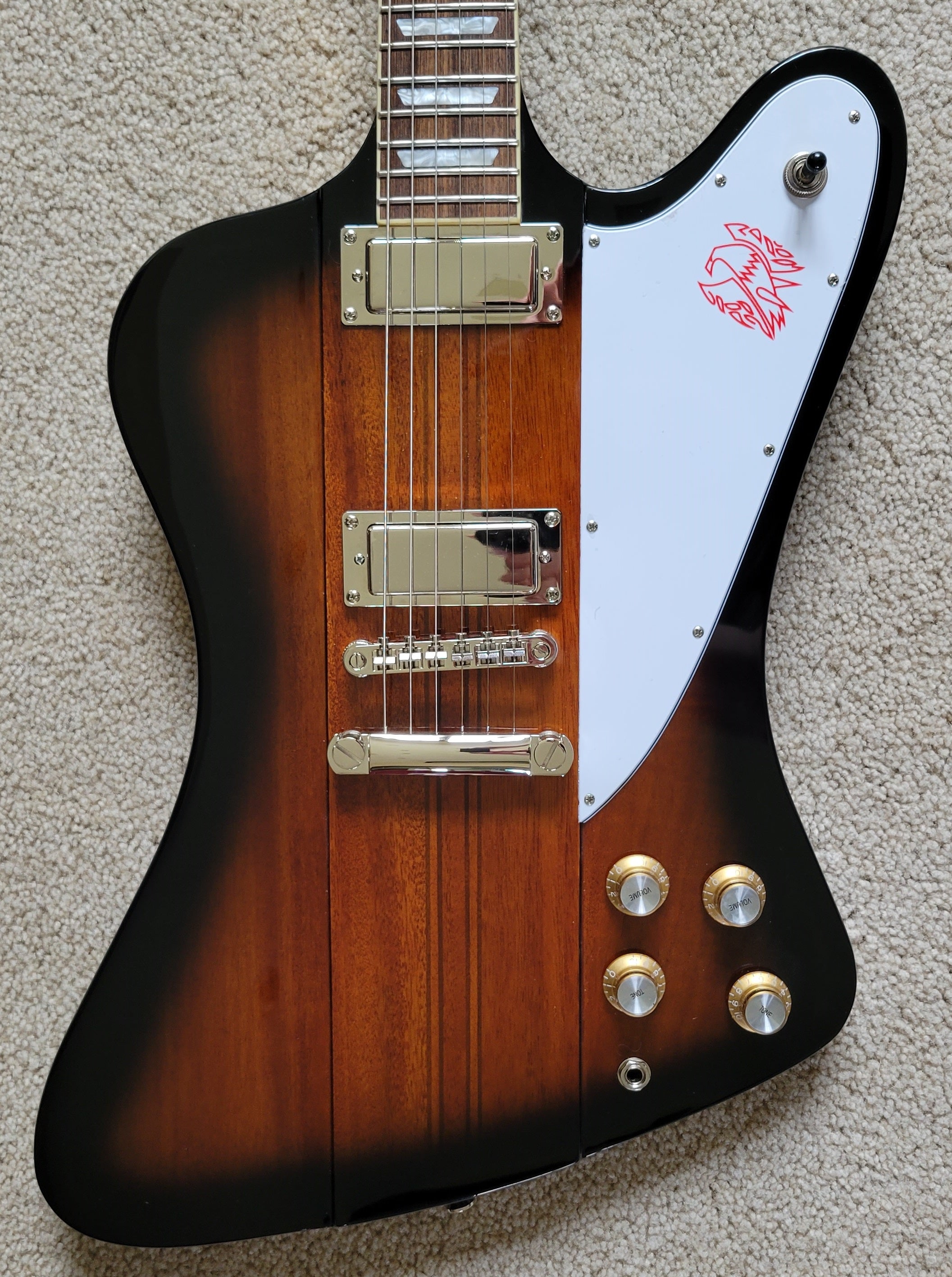 Epiphone Firebird Electric Guitar, Vintage Sunburst Finish, New