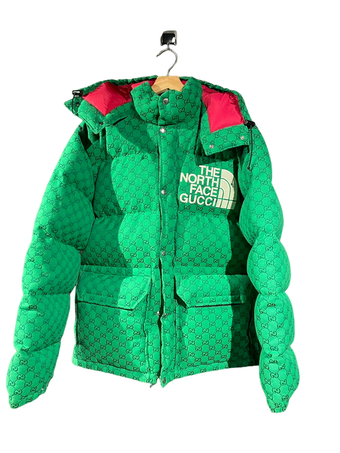グッチ ノースフェイス コラボ GGスプリームキャンバス ダウンジャケット