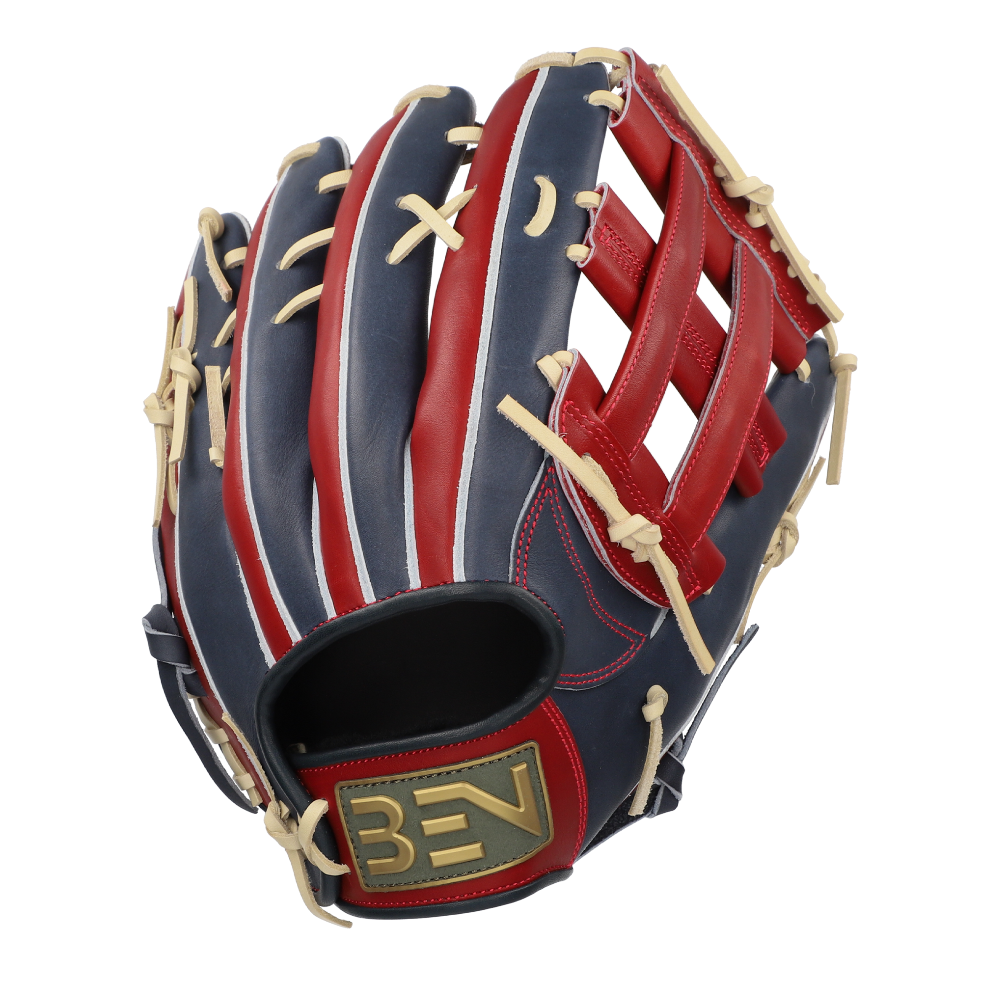 硬式用グラブ外野手用 ネイビー×ワインレッド