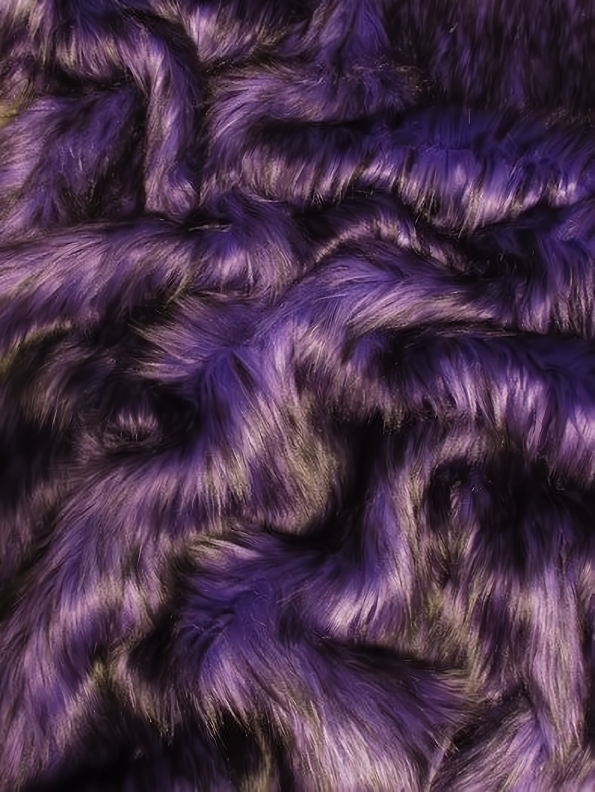 Purple Arctic Alaskan Husky Long Pile Faux Fur Fabric by the Yard