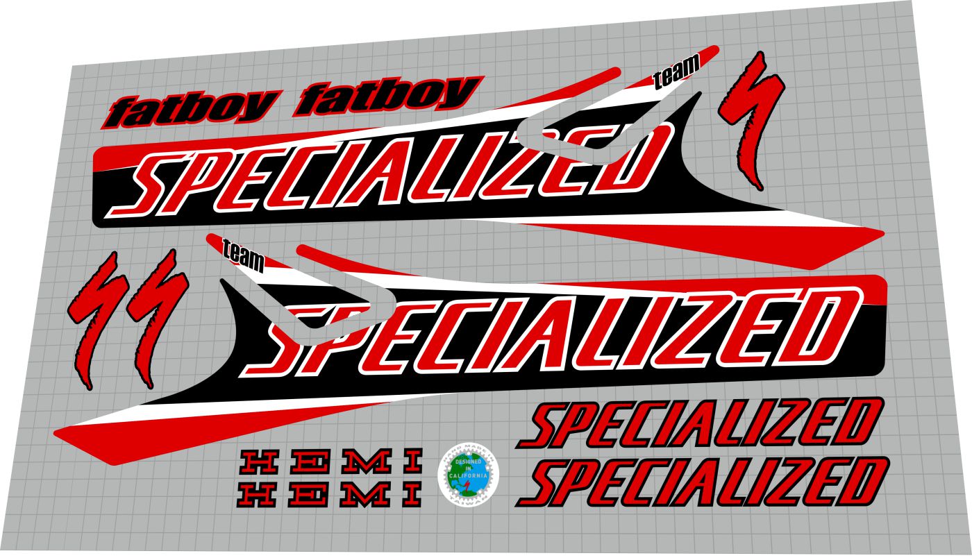 SPECIALIZED Fatboy (1999) Hemi Team 24' Frame Decal Set – Bike