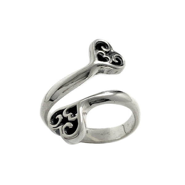 Double Tribal Heart Ring - Bill Wall Leather Inc.