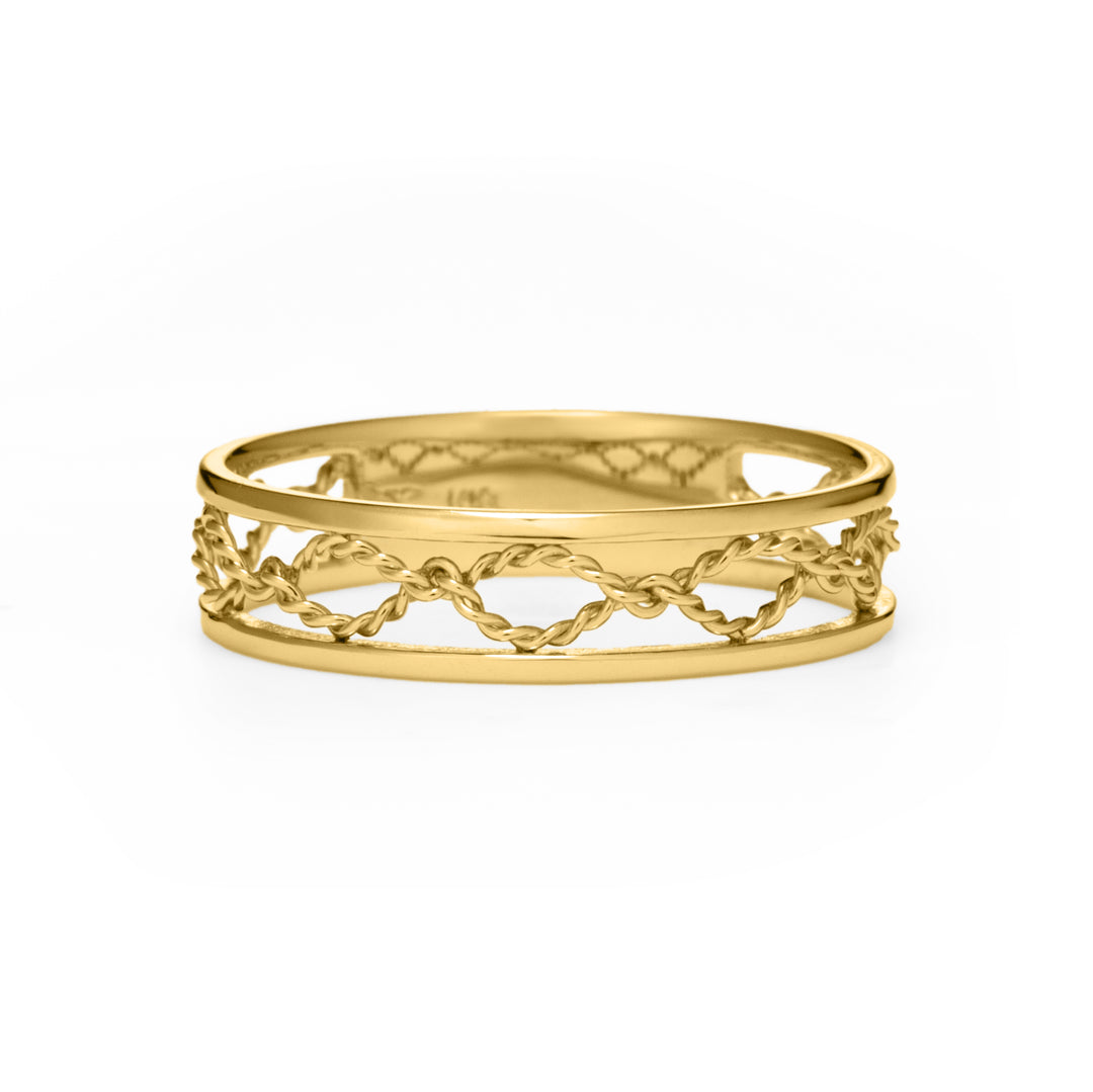 ビズー公式】手編み ゴールド K18 リング トレッセ | 希少石カラー