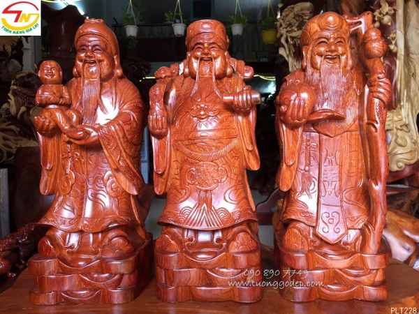 Tượng Phúc Lộc Thọ gỗ hương