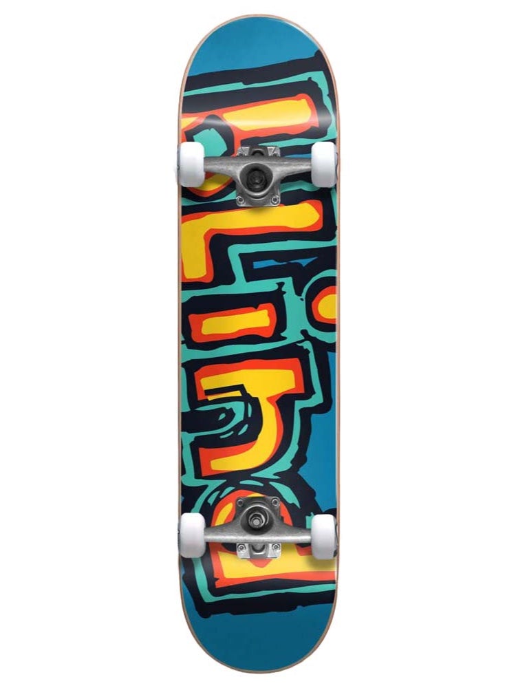 Matte OG Logo First Push Complete Skateboard Bright Red/Teal 7.75