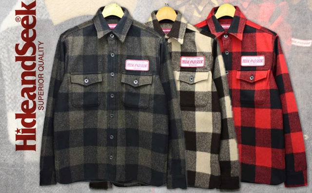 ハイドアンドシーク 13AW チェックCPOシャツ アイテム紹介