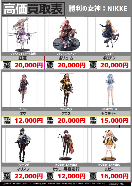 勝利の女神：NIKKE 買取表作成しました | トレカ、マンガ、フィギュア