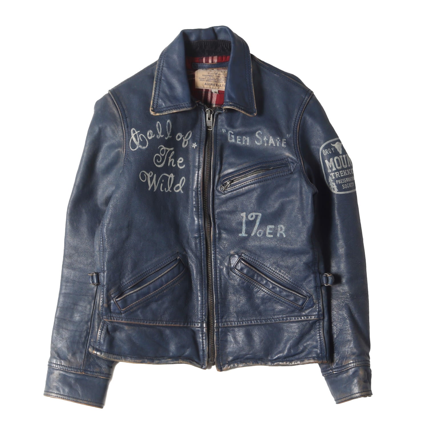 AVIREX (アヴィレックス) 純正ハンドペイント ヴィンテージ加工 レザー