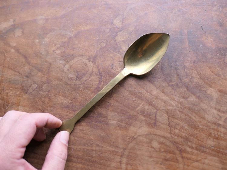 1800年代頃フランス・真鍮・スプーン・18.3cm