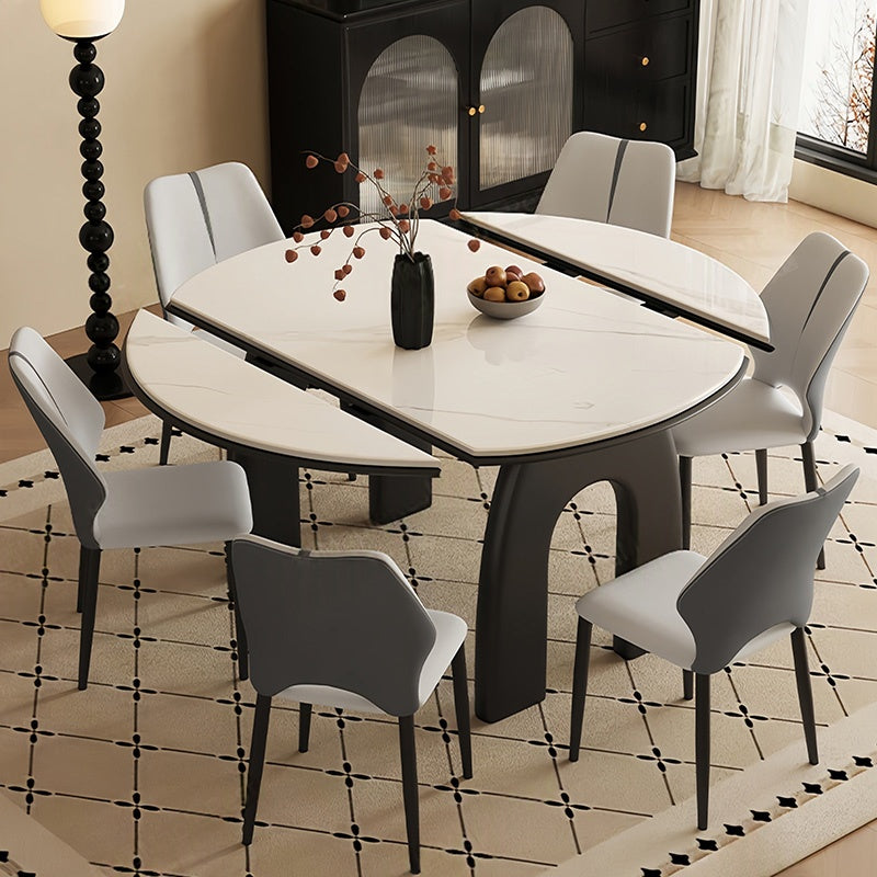 ダイニングテーブル・伸縮・6人・セラミック・丸・丸テーブル