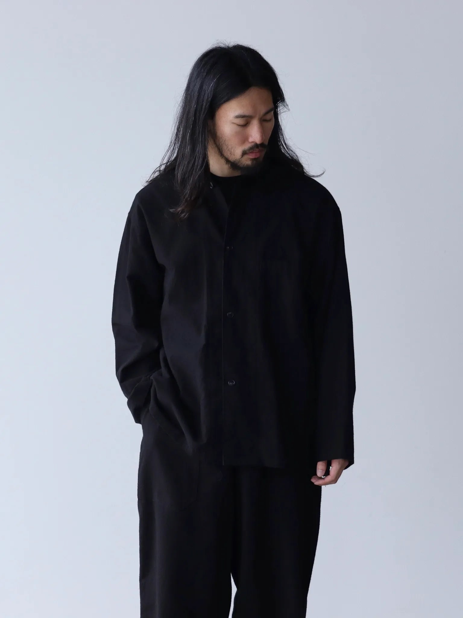 COMOLI コットンネル シャツジャケット BLACK | CASANOVA&CO