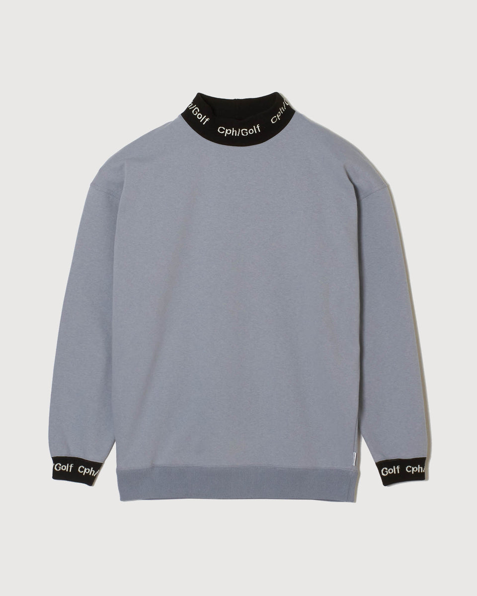 JACQUARD MOCK NECK LS TEE - SAX - – Cph/Golf™︎