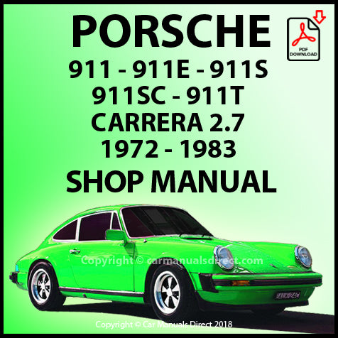 Porsche 911 1972–1983 Workshop Manual PDF | 2.4L 2.7L 3.0L Models