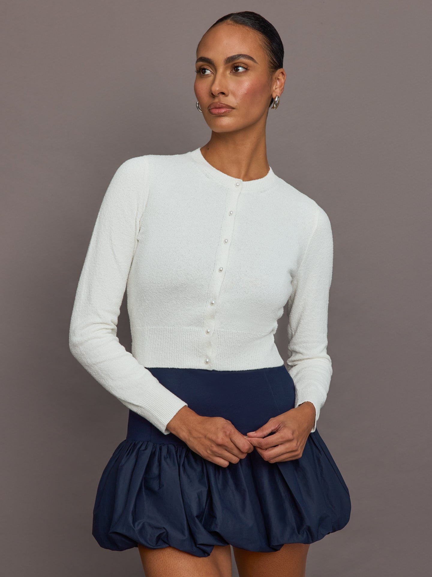 Tennis Cardigan Sweater - White – Carbon38