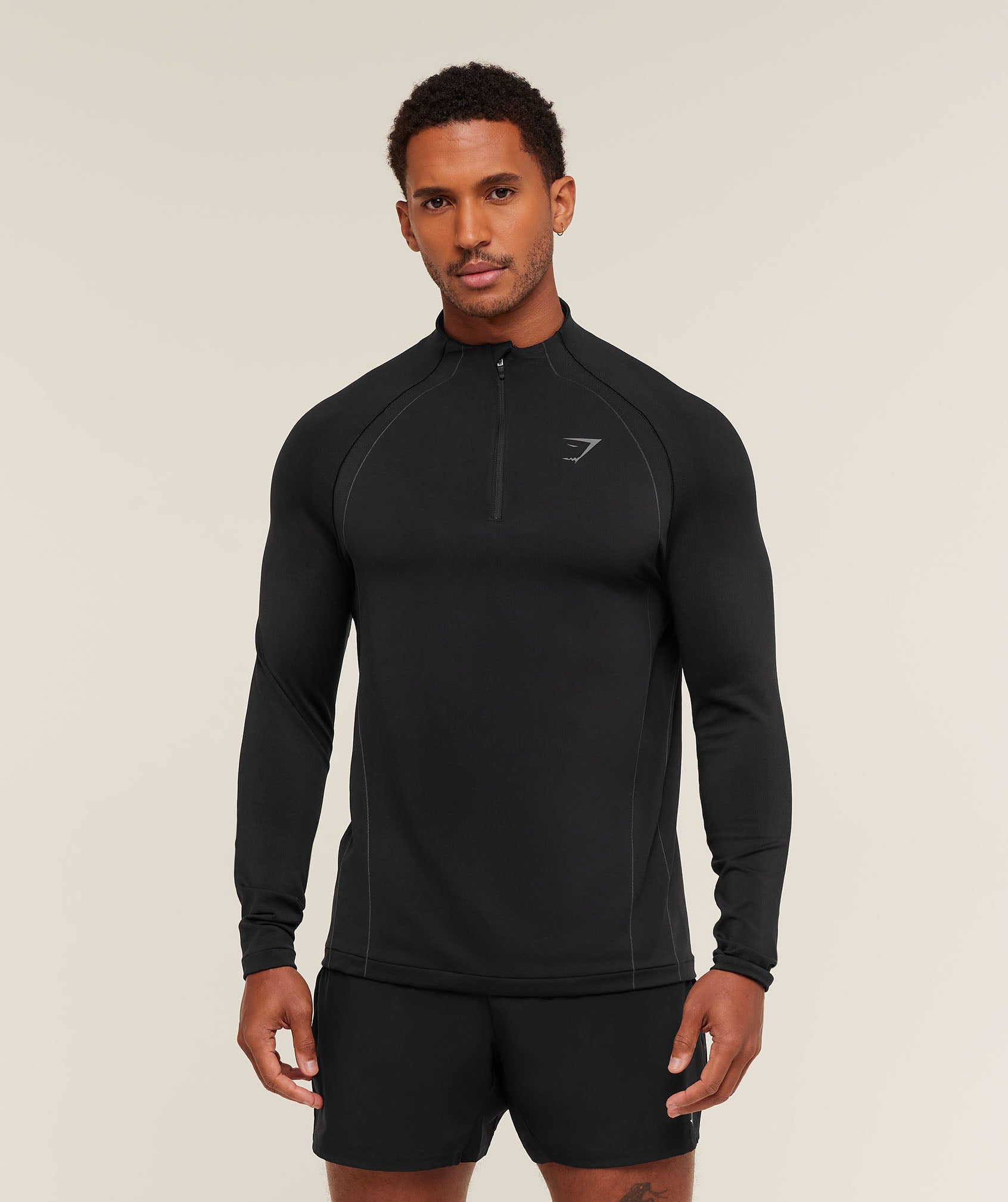 Gymshark Apex Seamless 1/4 Zip - Black/Dark Grey | Gymshark