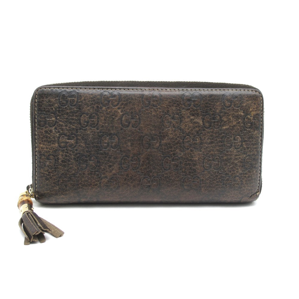 GUCCI グッチ グッチシマ GG バンブー ラウンドファスナー長財布