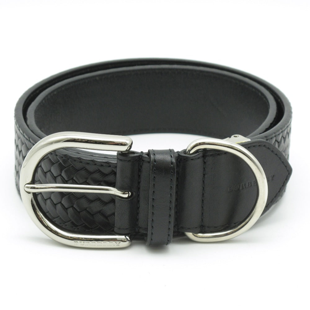 BURBERRY バーバリー ベルト メッシュデザイン レザー 革 ブラック