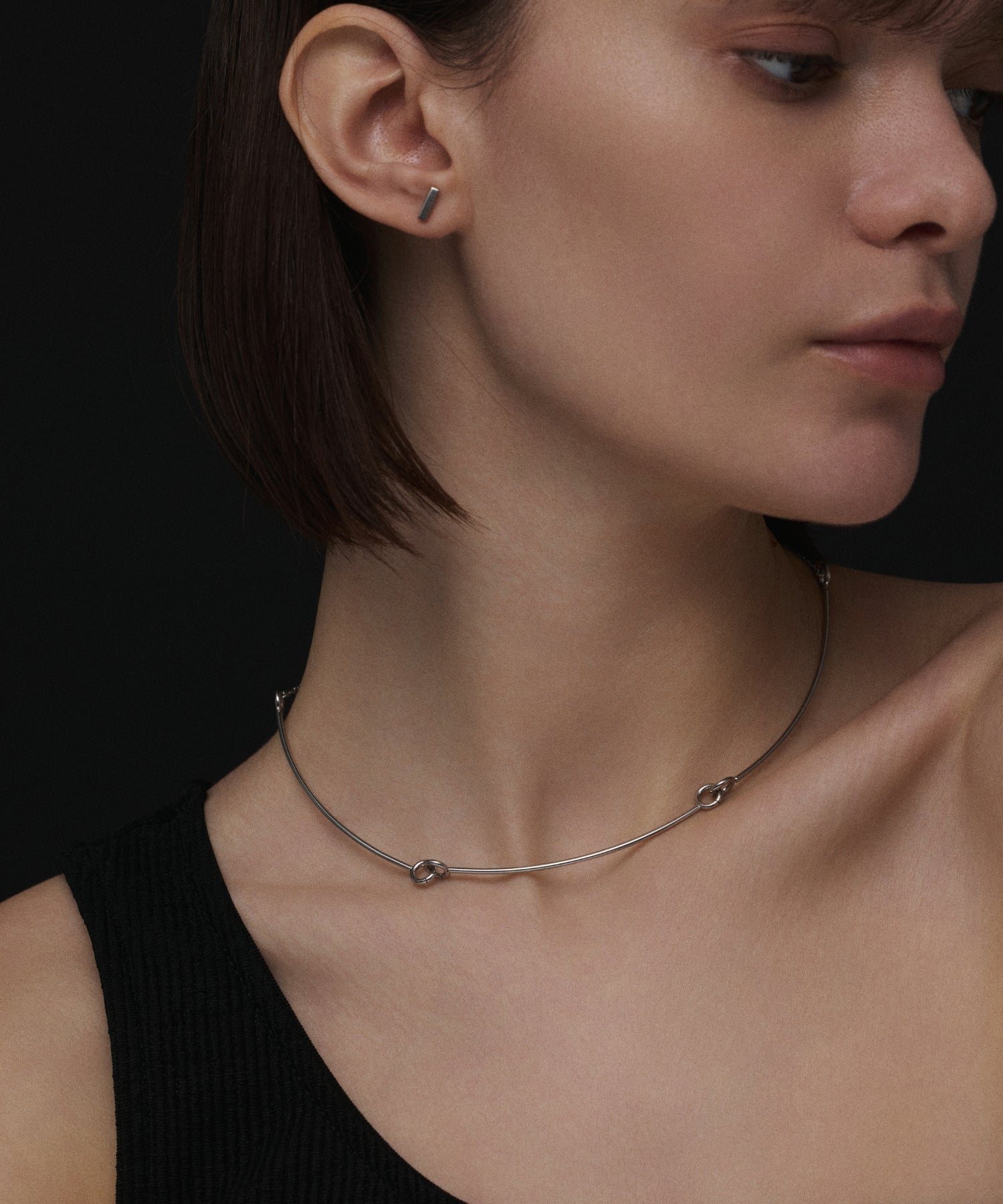 シルバー]リンクチョーカーネックレス
