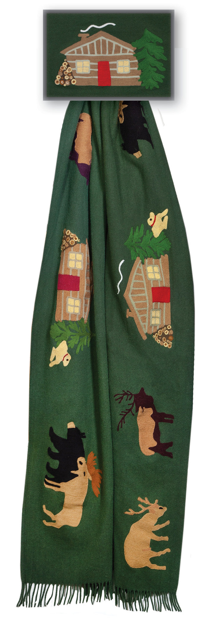 Wool Throw Blanket - Hunting Cabin - 52