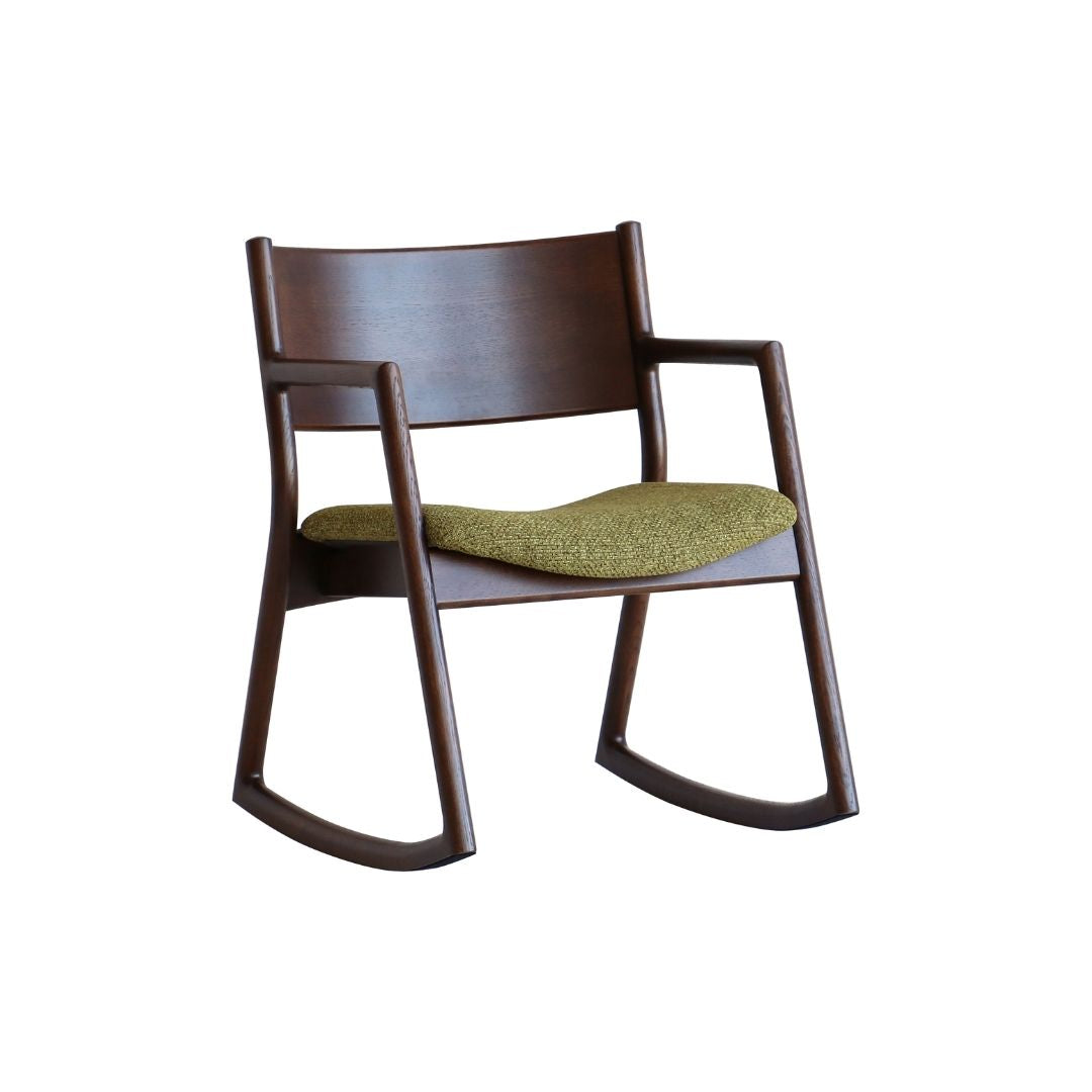 U-La】ロッキングアームチェア オーク 座面ハンドメイド グッド